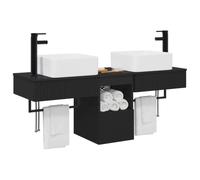 vidaXL Set di Armadi da Bagno 3 pz Nero 53 x 35 x 39 cm