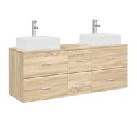 vidaXL Set di Armadi da Bagno 3 pz Rovere Sonoma 49,5 x 41 x 62,5 cm