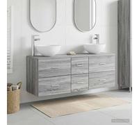 vidaXL Set di Armadi da Bagno 3 pz Sonoma grigio 49,5 x 41 x 64,5 cm