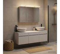 vidaXL Set di Armadi da Bagno 4 pcs Bianco 100 x 14,5 x 70 cm