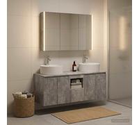 vidaXL Set di Armadi da Bagno 4 pcs Grigio Cemento