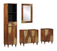 vidaXL Set di Armadi da Bagno con cassetto 4 pcs Marrone miele
