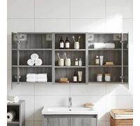 vidaXL Armadietto da bagno 3 pezzi 126 x 16 x 62,5 cm in legno ingegnerizzato, bagno, rettangolare, design moderno, soluzioni di archiviazione intelligenti, accessori eleganti per l'organizzazione e