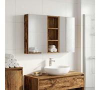 vidaXL Armadietto da bagno Set 3 pezzi 80 x 10,5 x 50 cm legno ingegnerizzato bagno, rettangolare, design moderno con soluzioni di stoccaggio, ottimizzazione dello spazio per praticità ed eleganza
