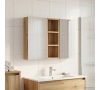 vidaXL Armadietto da bagno Set 3 pezzi 80 x 10,5 x 50 cm legno ingegnerizzato bagno, rettangolare, design moderno con soluzioni di stoccaggio, ottimizzazione dello spazio per praticità ed eleganza