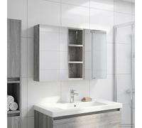 vidaXL Armadietto da bagno Set 3 pezzi 80 x 10,5 x 50 cm legno ingegnerizzato bagno, rettangolare, design moderno con soluzioni di stoccaggio, ottimizzazione dello spazio per praticità ed eleganza