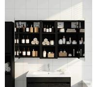 vidaXL Armadietto da bagno Set 3 pezzi 80 x 10,5 x 50 cm legno ingegnerizzato bagno, rettangolare, design moderno con soluzioni di stoccaggio, ottimizzazione dello spazio per praticità ed eleganza