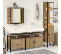 vidaXL Set di Armadi da Bagno con lo scaffale 4 pcs rovere artigianale