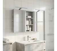 vidaXL Set di Armadi da Bagno con porta 3 pcs 110 x 10,5 x 60,5 cm, Mobile per bagno, specchio LED rettangolare, unità appesa, organizer moderno, salvaspazio
