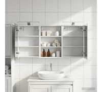 vidaXL Armadietto da bagno Set 3 pezzi 120 x 10,5 x 60,5 cm legno ingegnerizzato, bagno, rettangolare, design moderno con soluzioni di stoccaggio, ottimizzazione dello spazio per praticità ed eleganza
