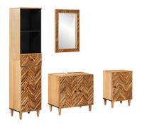vidaXL Set di Armadi da Bagno con porta 4 pcs Legno di mango massello