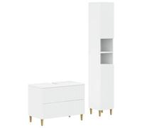 vidaXL Set di Armadi da Bagno da 2 Pezzi ARNHEM Bianco