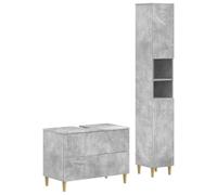 vidaXL Set di Armadi da Bagno da 2 Pezzi ARNHEM Grigio Cemento