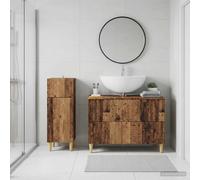 vidaXL Set di Armadi da Bagno da 2 Pezzi ARNHEM Legno antico