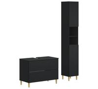 vidaXL Set di Armadi da Bagno da 2 Pezzi ARNHEM Nero