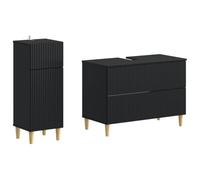 vidaXL Set di Armadi da Bagno da 2 Pezzi ARNHEM Nero