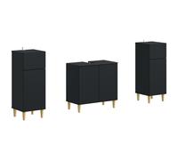 vidaXL Set di Armadi da Bagno da 2 Pezzi ARNHEM Nero