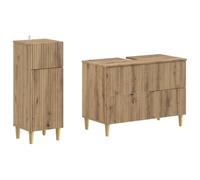 vidaXL Set di Armadi da Bagno da 2 Pezzi ARNHEM Rovere Artigianale