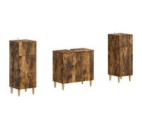 vidaXL Set di Armadi da Bagno da 2 Pezzi ARNHEM Rovere Fumo