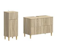 vidaXL Set di Armadi da Bagno da 2 Pezzi ARNHEM Rovere Sonoma