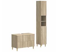 vidaXL Set di Armadi da Bagno da 2 Pezzi ARNHEM Rovere Sonoma
