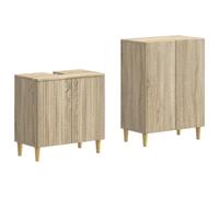 vidaXL Set di Armadi da Bagno da 2 Pezzi ARNHEM Rovere Sonoma