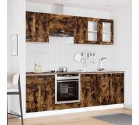 vidaXL Set di Armadi da Cucina 8 Pezzi Rovere Affumicato Legno Ingegnerizzato