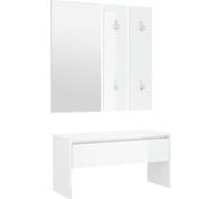 vidaXL Set di Mobili da Corridoio Bianco Lucido in Legno Multistrato