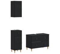 vidaXL Set di armadietti da bagno in 3 pezzi ALKMAAR Nero