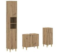 vidaXL Set di armadietti da bagno in 3 pezzi ARNHEM