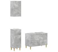 vidaXL Set di armadietti da Bagno in 3 Pezzi ARNHEM Grigio Cemento