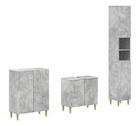 vidaXL Set di armadietti da bagno in 3 pezzi ARNHEM Grigio Cemento