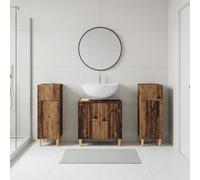 vidaXL Set di armadietti da bagno in 3 pezzi ARNHEM Legno antico