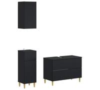 vidaXL Set di armadietti da bagno in 3 pezzi ARNHEM Nero
