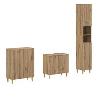 vidaXL Set di armadietti da bagno in 3 pezzi ARNHEM Rovere Artigianale