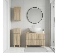 vidaXL Set di armadietti da bagno in 3 pezzi ARNHEM Rovere Sonoma