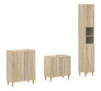 vidaXL Set di armadietti da bagno in 3 pezzi ARNHEM Rovere Sonoma