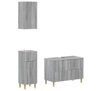 vidaXL Set di armadietti da bagno in 3 pezzi ARNHEM Sonoma grigio
