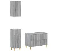 vidaXL Set di armadietti da bagno in 3 pezzi ARNHEM Sonoma grigio