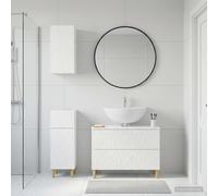 vidaXL Set di armadietti da bagno in 3 pezzi DELFT Bianco