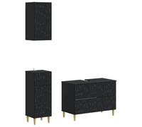 vidaXL Set di armadietti da bagno in 3 pezzi DELFT Nero