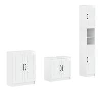 vidaXL Set di armadietti da bagno in 3 pezzi UTRECHT Bianco Lucido