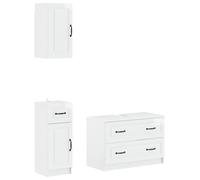 vidaXL Set di armadietti da bagno in 3 pezzi UTRECHT Bianco Lucido
