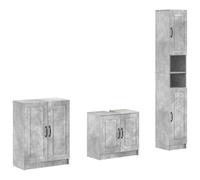 vidaXL Set di armadietti da bagno in 3 pezzi UTRECHT Grigio Cemento