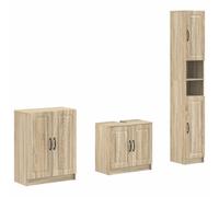 vidaXL Set di armadietti da bagno in 3 pezzi UTRECHT Rovere Sonoma