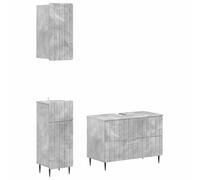 vidaXL Set di armadietti da bagno in 3 pezzi ZWOLLE Grigio Cemento