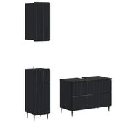 vidaXL Set di armadietti da bagno in 3 pezzi ZWOLLE Nero