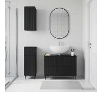 vidaXL Set di armadietti da bagno in 3 pezzi ZWOLLE Nero
