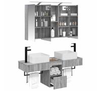 vidaXL Set di armadio da bagno 4 pezzi Sonoma Grigio,