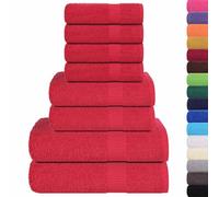 vidaXL Set di asciugamani 8 pezzi FROGN Rosso 360 g/m²